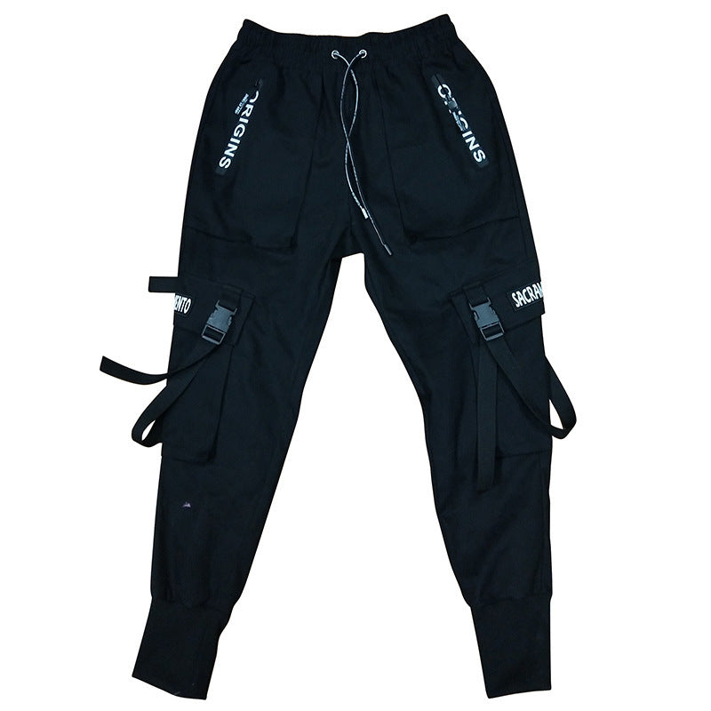 Loom & Soul Men’s Hip Hop Casual Pants – Streetwear Cone Fit Overalls with Mid-Waist Design for Youth Style