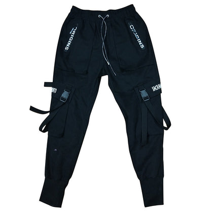 Loom & Soul Men’s Hip Hop Casual Pants – Streetwear Cone Fit Overalls with Mid-Waist Design for Youth Style