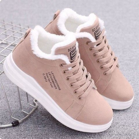 Loom & Soul™ Women’s Thick-Soled Velvet Sneakers – Warm Casual All-Match Daddy Shoes