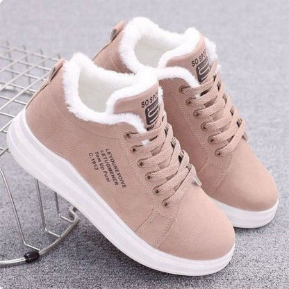 Loom & Soul™ Women’s Thick-Soled Velvet Sneakers – Warm Casual All-Match Daddy Shoes