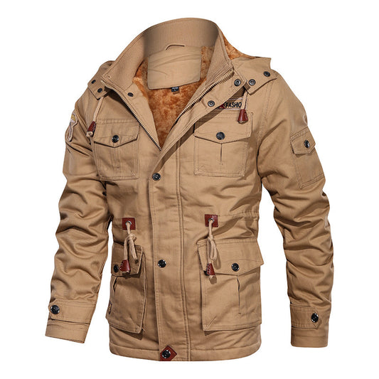 Loom & Soul™ Mountainskin Men’s Winter Fleece Jacket – Thick Warm Hooded Military Coat for Cold Weather Comfort