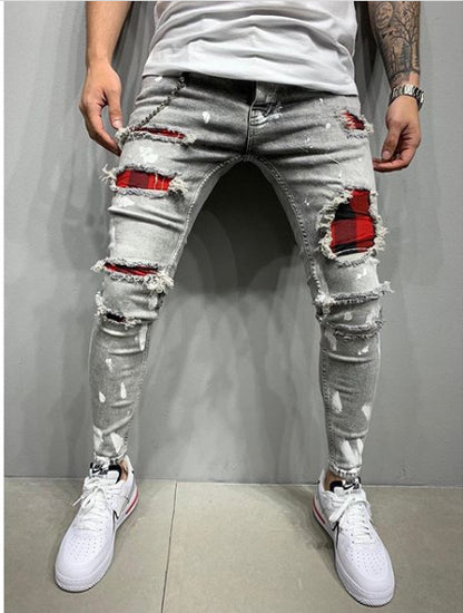 Loom & Soul™ Painted Denim Jeans – Men’s Slim-Fit Streetwear Jeans