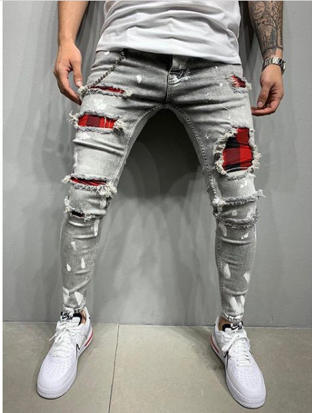 Loom & Soul™ Painted Denim Jeans – Men’s Slim-Fit Streetwear Jeans