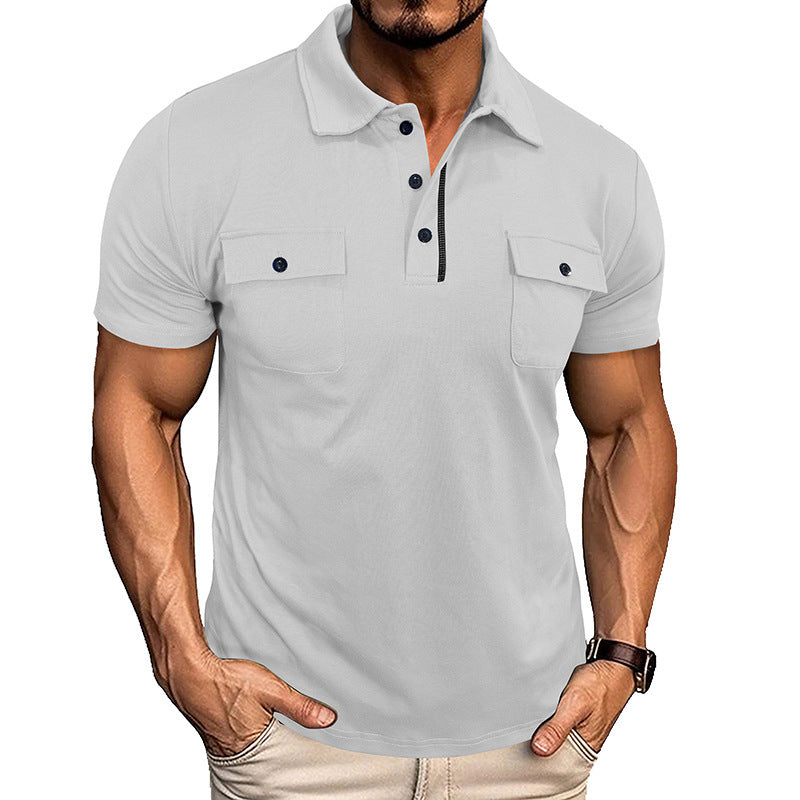 Polo d'été Loom & Soul™ pour homme – Haut à revers et manches courtes avec poche poitrine