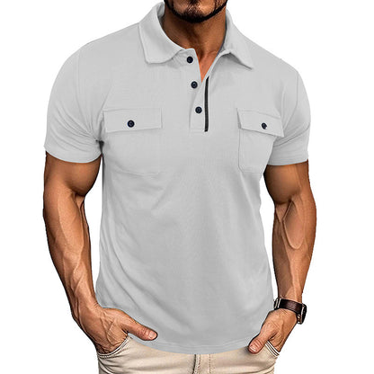 Polo d'été Loom & Soul™ pour homme – Haut à revers et manches courtes avec poche poitrine