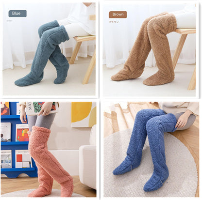 Loom & Soul™ Over-Knee Fuzzy Long Socks – Unisex Winter Warm Sleeping & Home Stockings