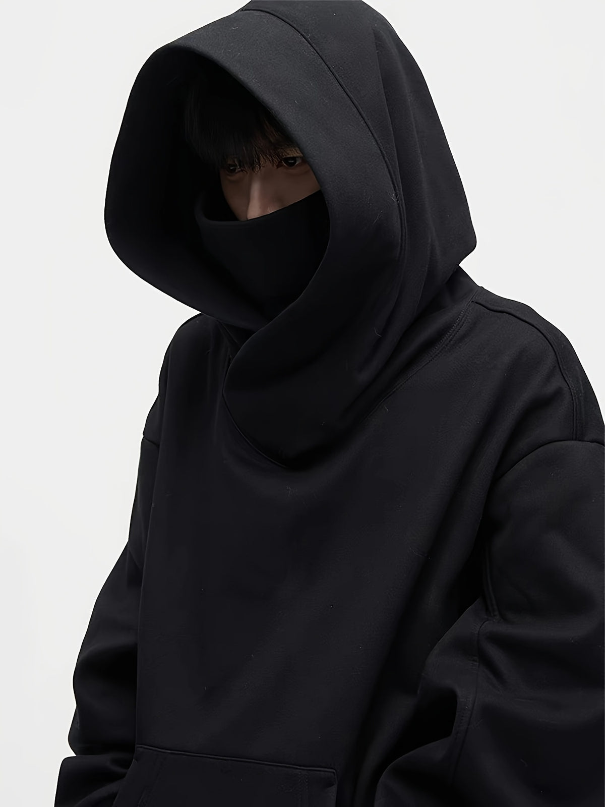 Men’s Oversized Plush Hoodie – High Street Ninja Style Pullover