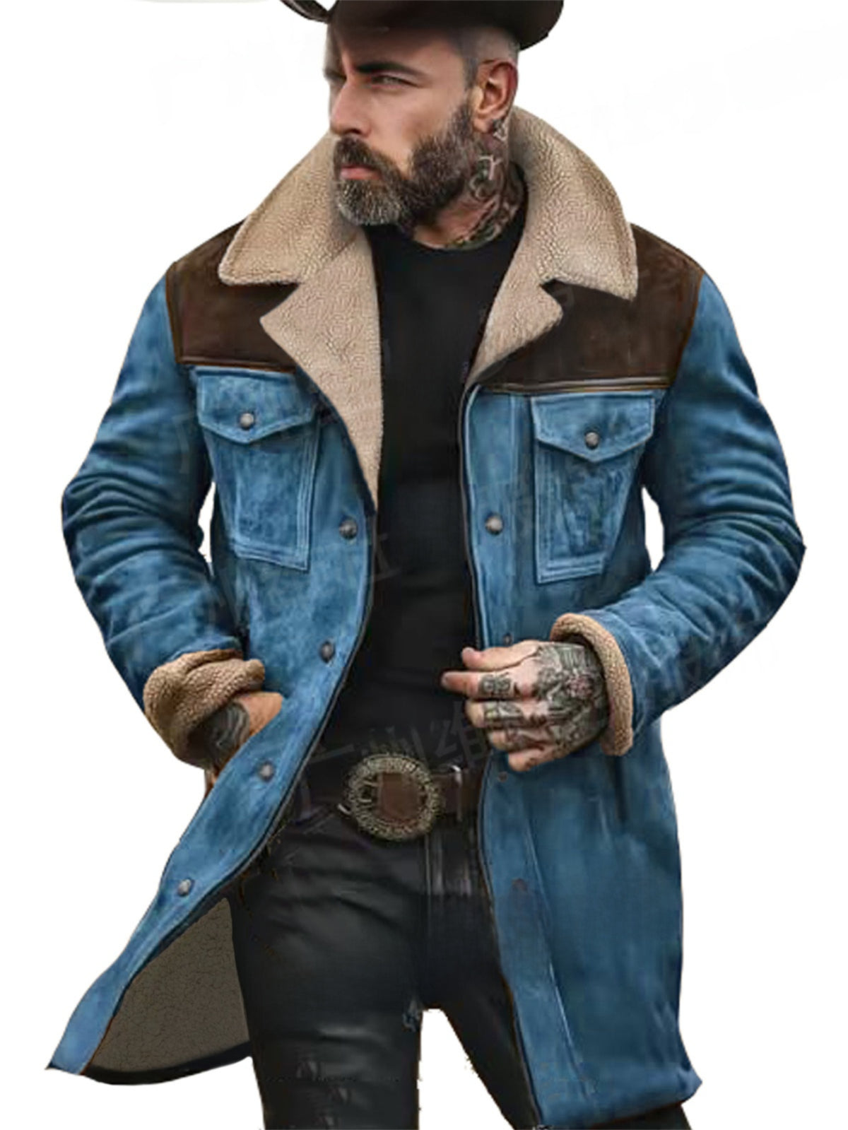 Blouson utilitaire color-block homme – Manteau en mélange de coton multi-poches