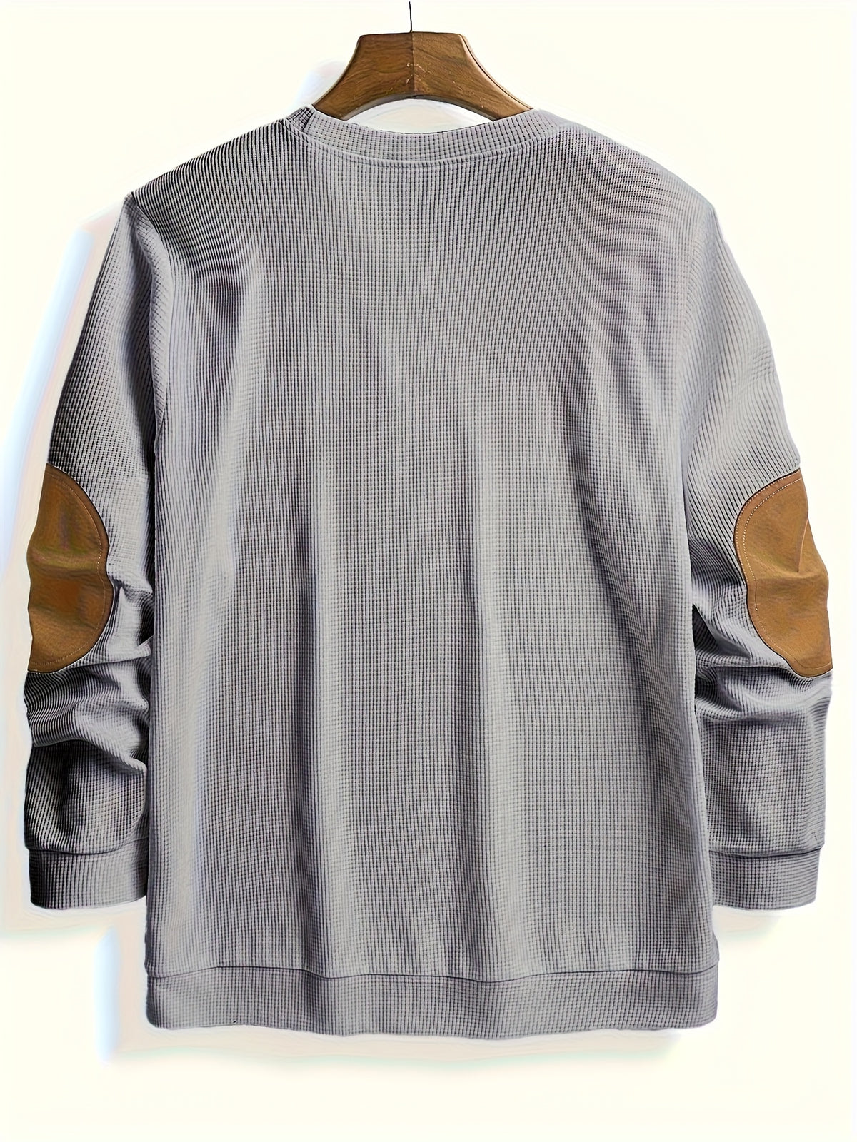 Men’s Waffle Knit Sweatshirt – Color Block Crewneck Casual Pullover