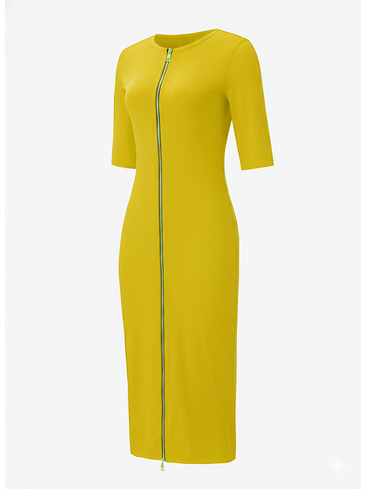 Robe midi moulante à encolure bateau – Robe élégante à manches courtes et coupe ajustée