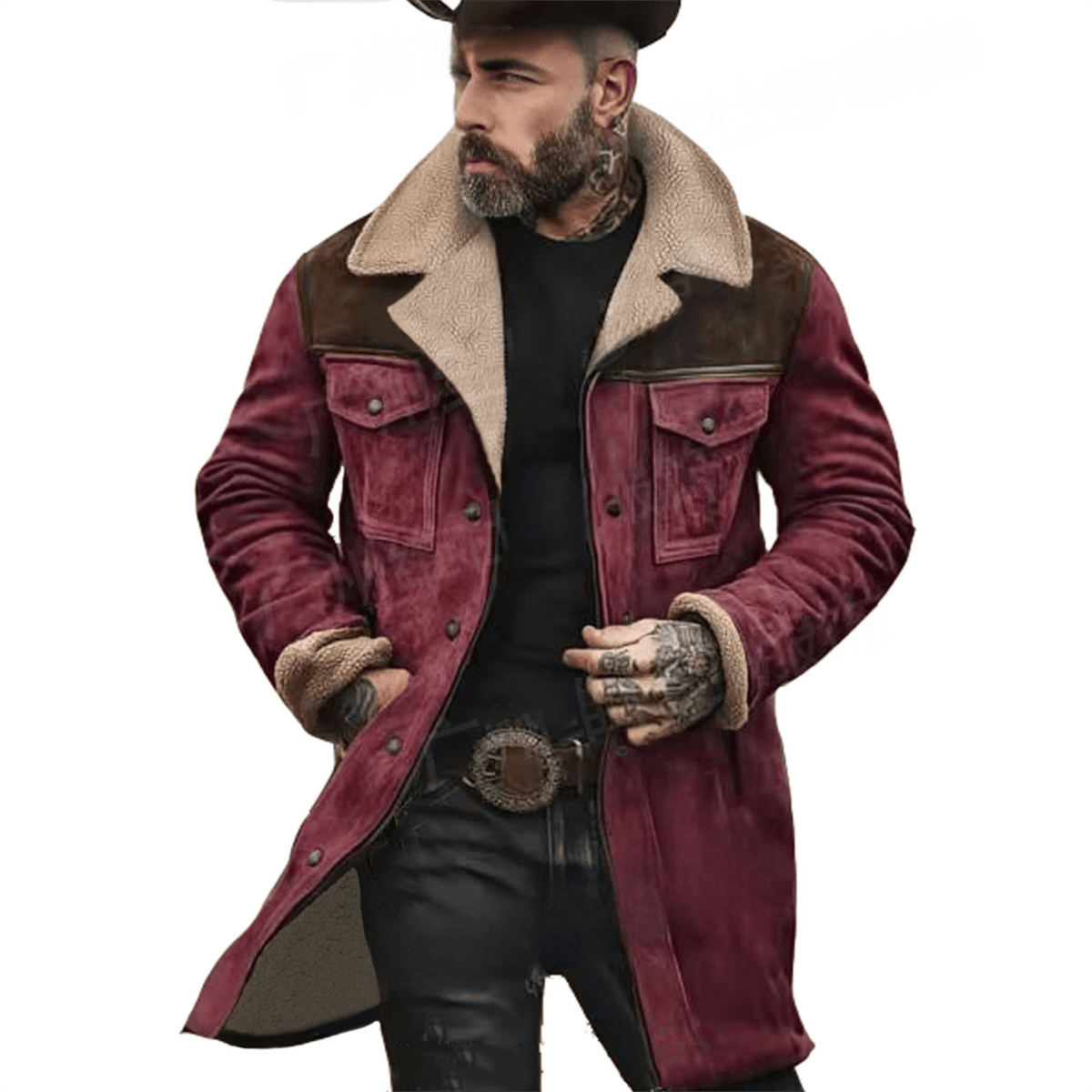 Blouson utilitaire color-block homme – Manteau en mélange de coton multi-poches