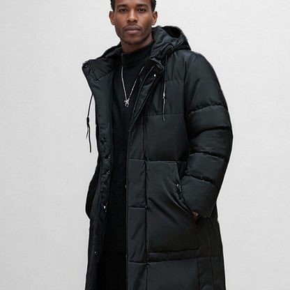 Men’s Hooded Puffer Jacket – Thick Warm Outdoor Coat