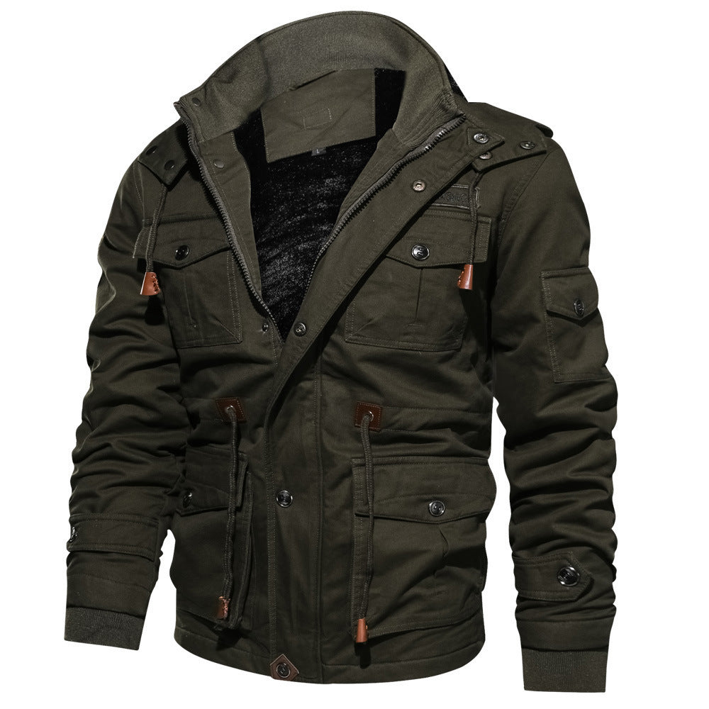 Loom & Soul™ Mountainskin Men’s Winter Fleece Jacket – Thick Warm Hooded Military Coat for Cold Weather Comfort