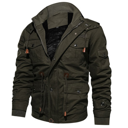 Loom & Soul™ Mountainskin Men’s Winter Fleece Jacket – Thick Warm Hooded Military Coat for Cold Weather Comfort