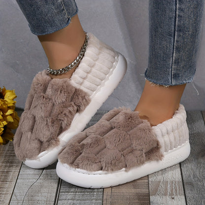 Pantoufles doublées de luxe pour femme – Confort intérieur et extérieur facile à enfiler