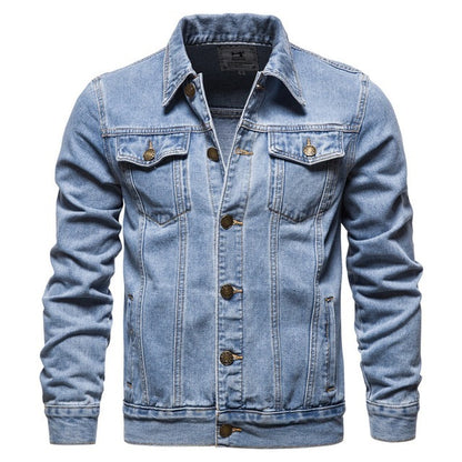 Loom & Soul™ Veste en jean décontractée bleue pour homme – Blouson en jean léger à capuche coupe moderne