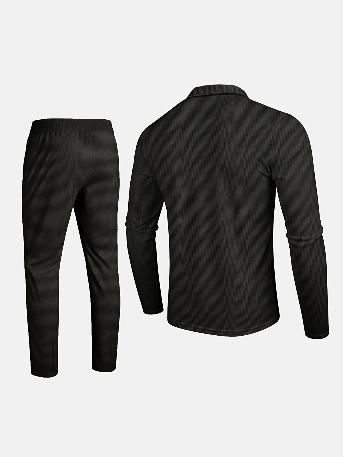 Ensemble décontracté léger pour homme – Haut et pantalon à revers et demi-fermeture éclair