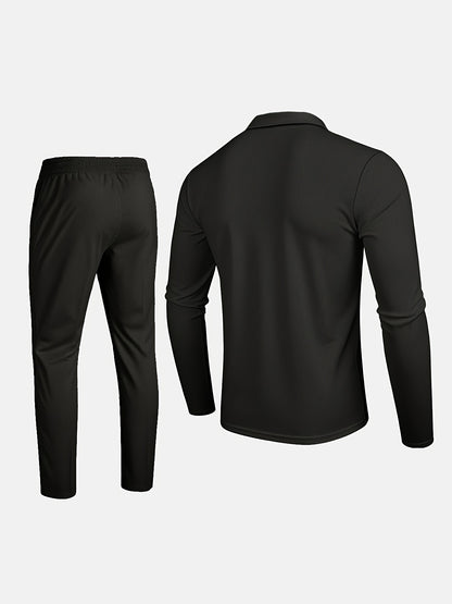 Ensemble décontracté léger pour homme – Haut et pantalon à revers et demi-fermeture éclair
