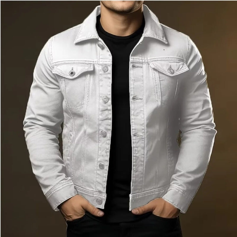 Men’s Denim Workwear Jacket – Heavy Cotton Casual Tooling Coat