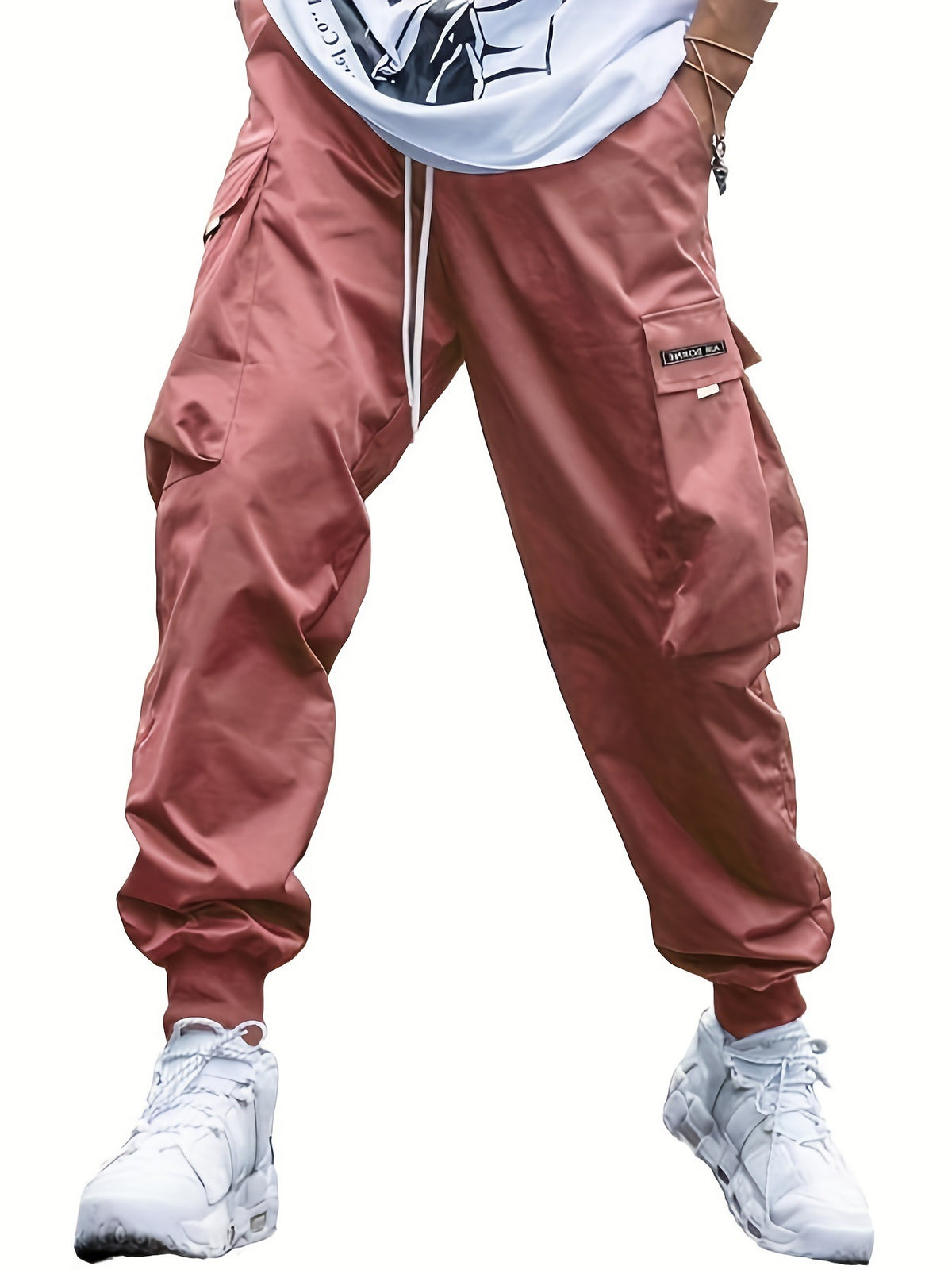 Loom & Soul™ Pantalon cargo pour homme – Pantalon de survêtement style hip-hop avec cordon de serrage et multiples poches