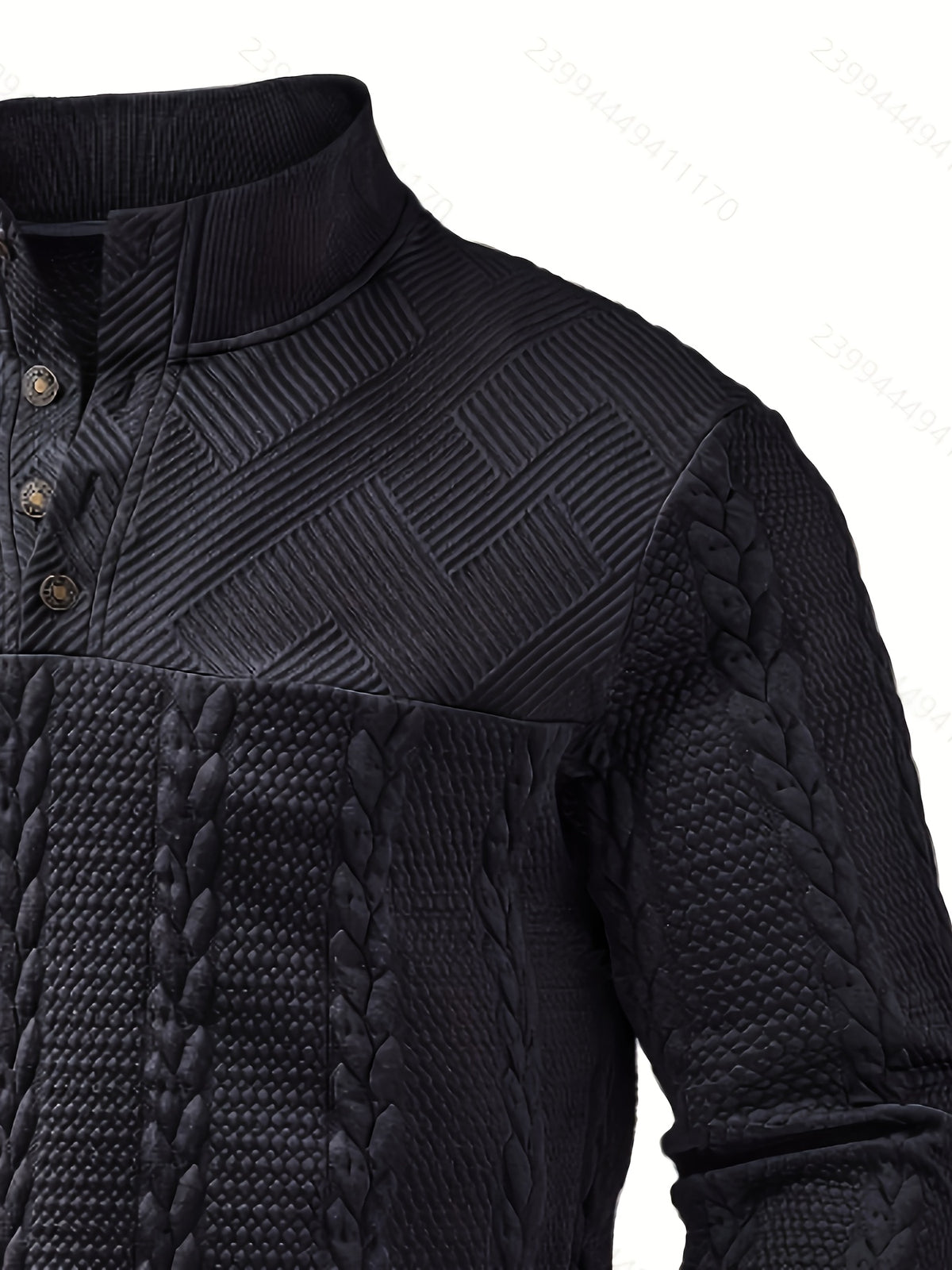 Chemise Henley décontractée pour homme – Haut boutonné à manches longues en tissu extensible doux