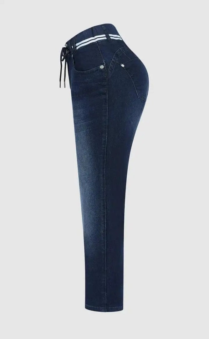 Women’s Athleisure Skinny Jeans – Drawstring Pull-On Butt-Lift Jeggings