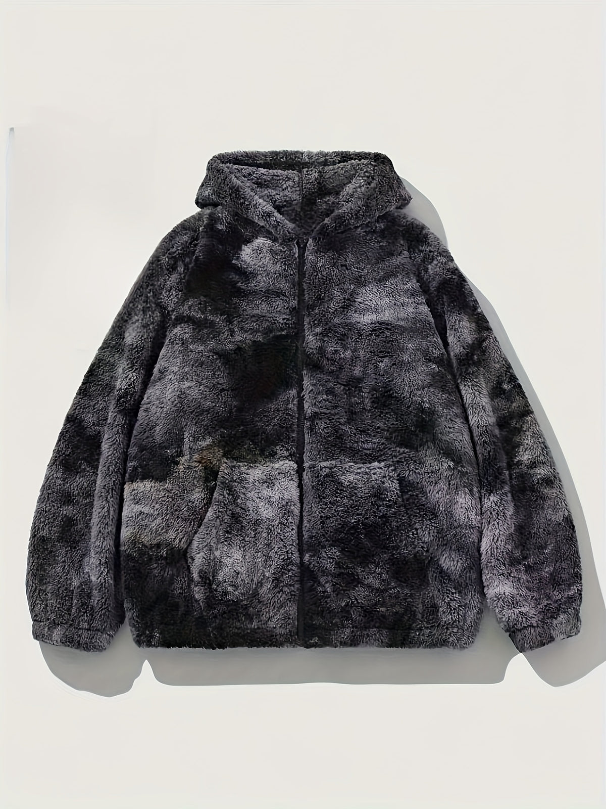 Veste polaire tie-dye Loom & Soul pour homme – Vêtement d'extérieur chaud à capuche en molleton doux et moelleux