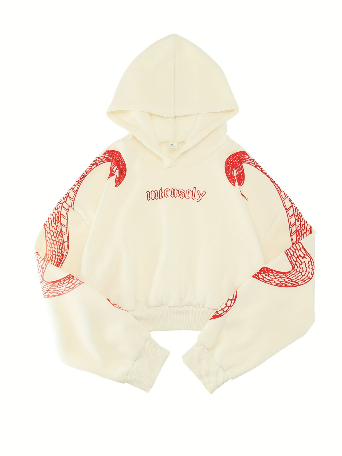 Sweat à Capuche Rouge Femme – Imprimé Phénix & Papillon Style Urbain