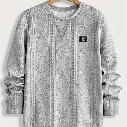 Sweat-shirt ras du cou géométrique pour homme – Pull décontracté à manches longues