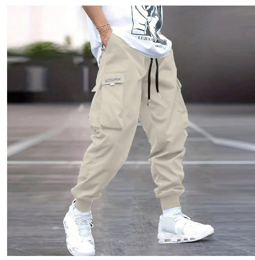 Loom & Soul™ Pantalon cargo pour homme – Pantalon de survêtement style hip-hop avec cordon de serrage et multiples poches