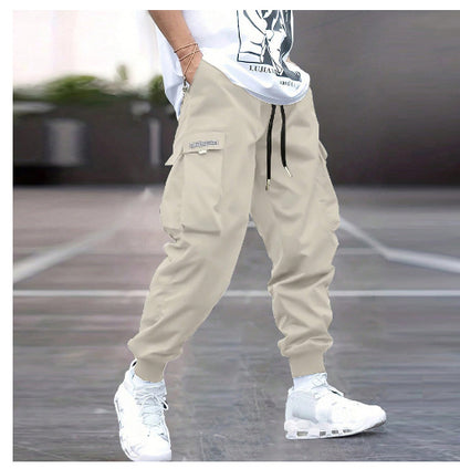 Loom & Soul™ Pantalon cargo pour homme – Pantalon de survêtement style hip-hop avec cordon de serrage et multiples poches