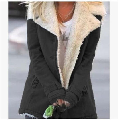 Women’s Winter Warm Coat – Slim Fit Lapel Jacket by Loom & Soul