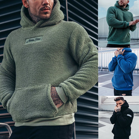 Loom & Soul™ Men’s Plush Hoodie – Soft Cotton Long-Sleeve Pullover with Kangaroo Pocket
