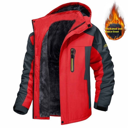 Manteau en molleton mi-long pour homme – Vêtement d'extérieur décontracté épais pour l'hiver