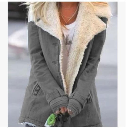 Women’s Winter Warm Coat – Slim Fit Lapel Jacket by Loom & Soul