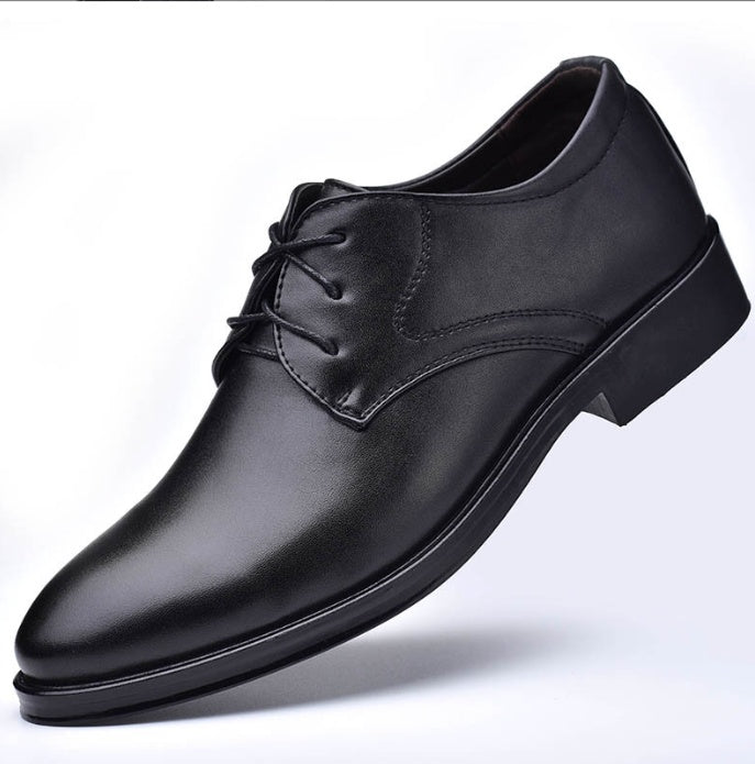 Chaussures pour hommes à bouts pointus Loom & Soul™ – Modèle classique en cuir à lacets avec doublure respirante et semelle en caoutchouc