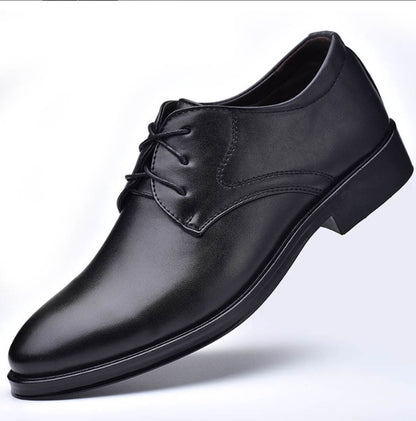 Chaussures pour hommes à bouts pointus Loom & Soul™ – Modèle classique en cuir à lacets avec doublure respirante et semelle en caoutchouc