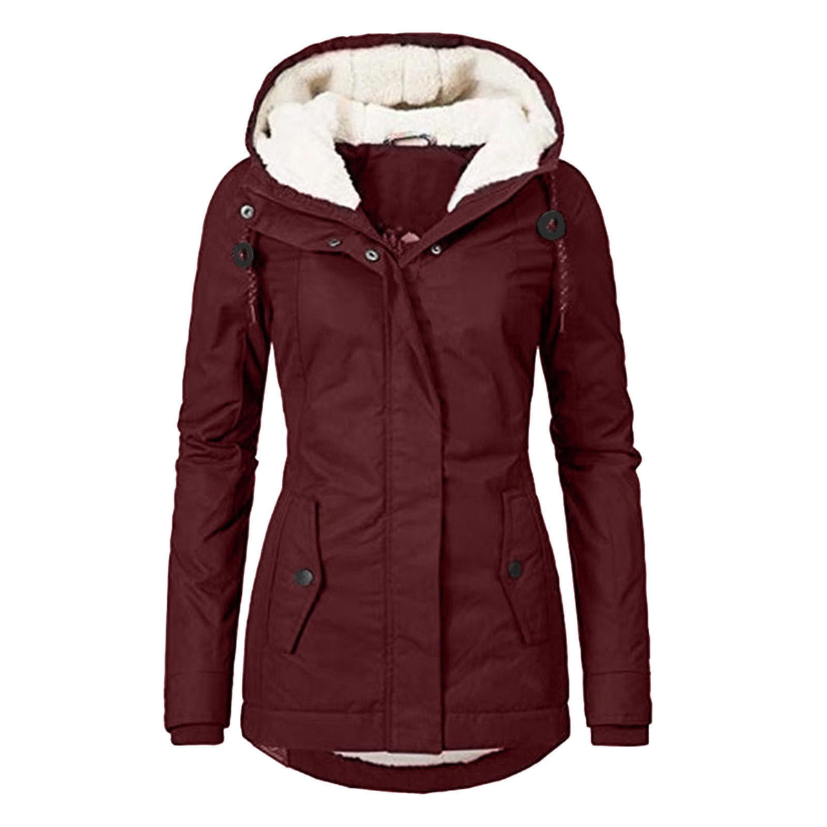 Loom & Soul™ Veste polaire à capuche confortable – Manteau d'hiver chaud zippé pour femme avec poches et doublure en fausse fourrure