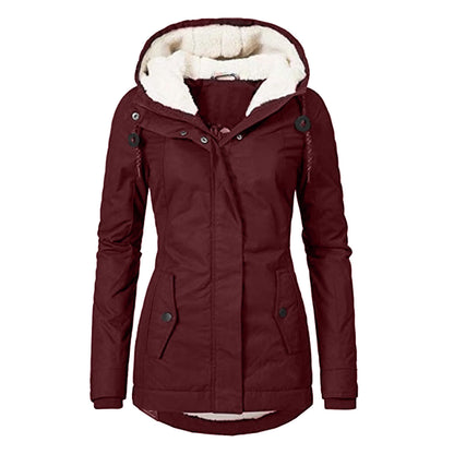 Loom & Soul™ Veste polaire à capuche confortable – Manteau d'hiver chaud zippé pour femme avec poches et doublure en fausse fourrure