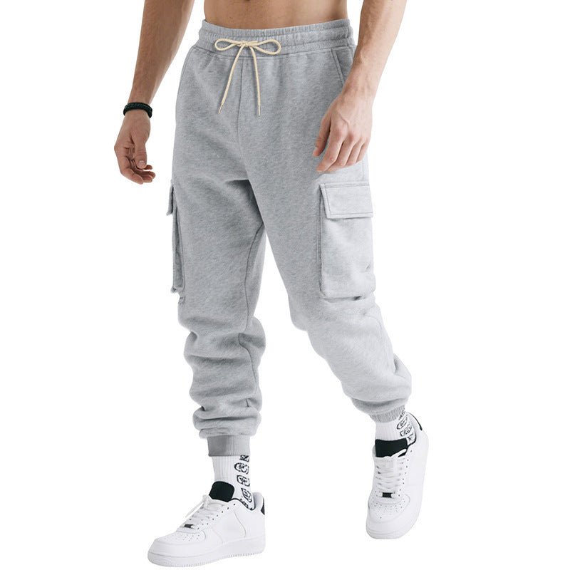 Men’s Multi-Pocket Workwear Trousers – Loose Fit Casual Sports Pants