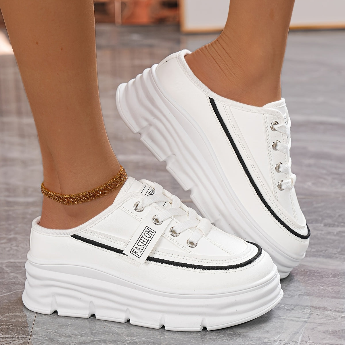 Chaussures plates décontractées d'été – Sandales quotidiennes confortables à lacets
