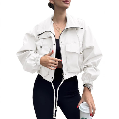 Trench court zippé pour femme – Style urbain uni