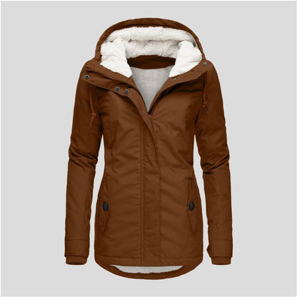 Loom & Soul™ Veste polaire à capuche confortable – Manteau d'hiver chaud zippé pour femme avec poches et doublure en fausse fourrure