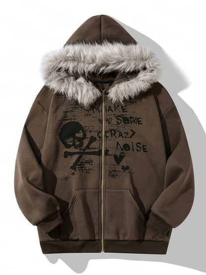 Pull à capuche imprimé Y2K pour homme – Vêtement de rue tendance