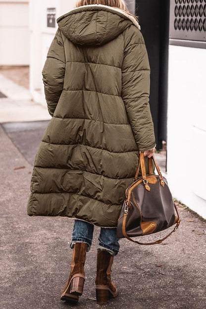 Manteau long Street Chic™ Loom & Soul — Veste mi-longue en mélange de coton pour femme avec poches | Élégante, confortable et confiante