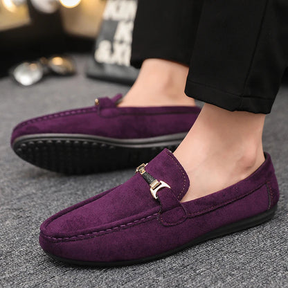 Chaussures en toile coréennes Loom & Soul™ pour hommes – Mocassins décontractés légers et respirants à enfiler avec motif rayé