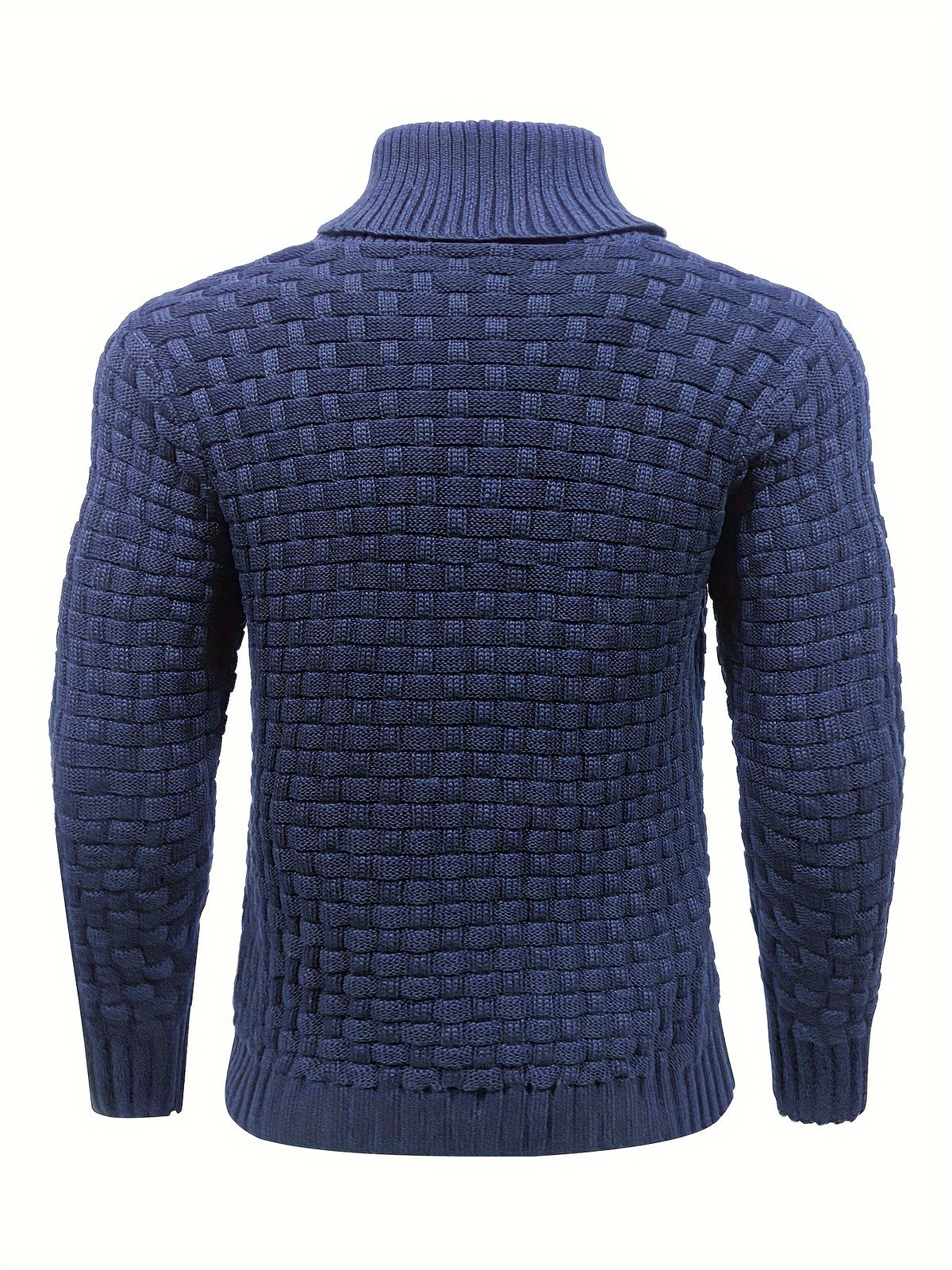 Pull en tricot gaufré pour homme – Grande élasticité avec col à revers