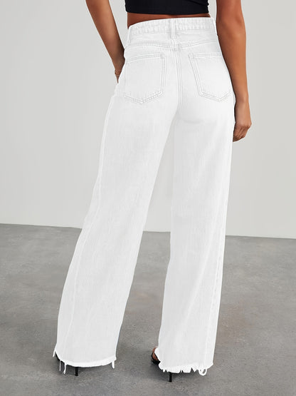 Jean taille haute ample pour femme – Denim décontracté extensible