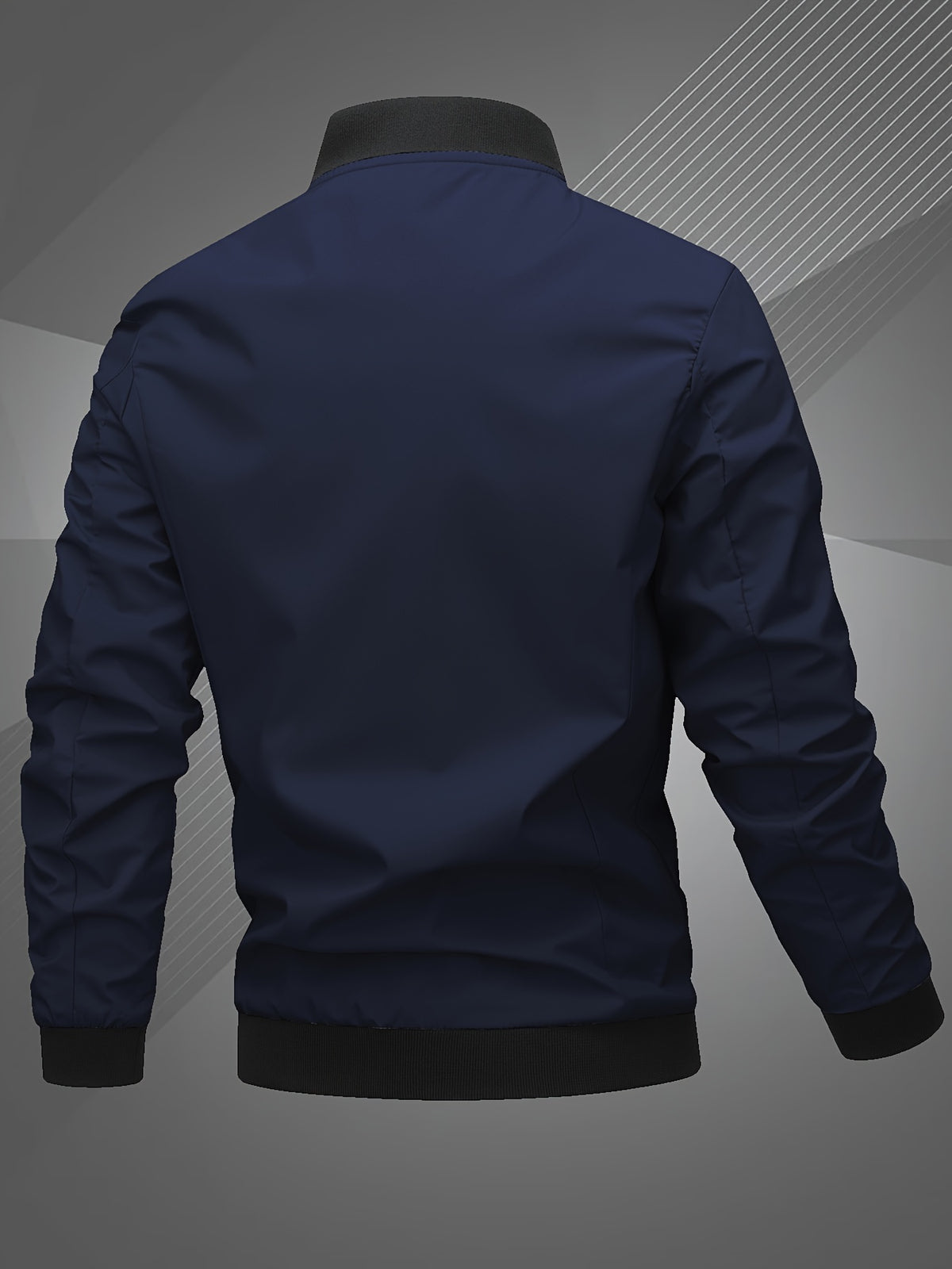 Men’s Letter Embroidered Bomber Jacket – Sporty Casual Streetwear