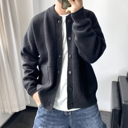 Gilet épais en maille pour homme – Veste pull chaude boutonnée